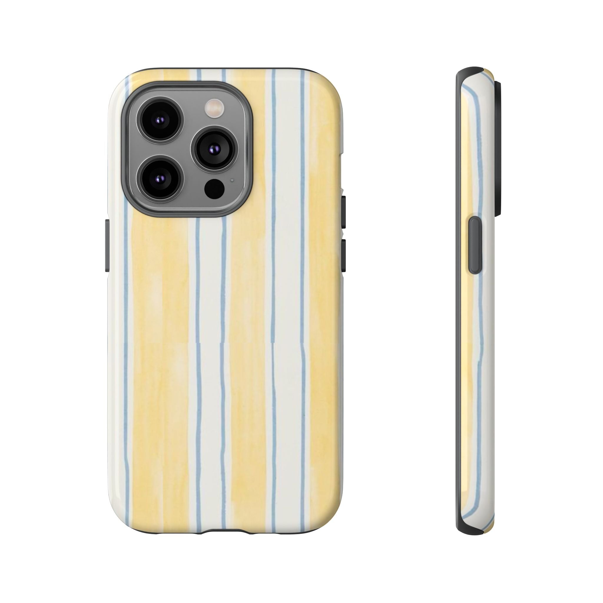 Yellow & Blue Stripes Tough Phone Case