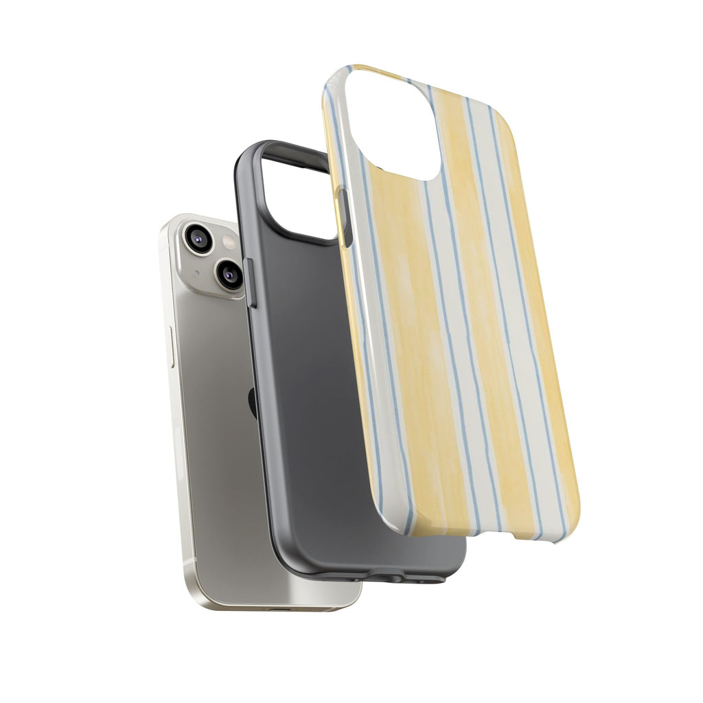 Yellow & Blue Stripes Tough Phone Case