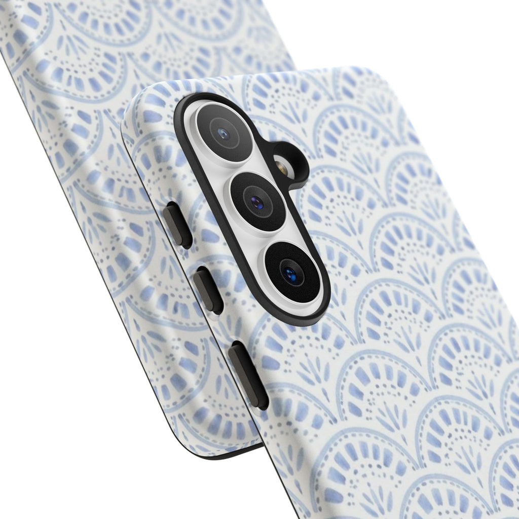 Blue Scallop Pattern Tough Phone Case