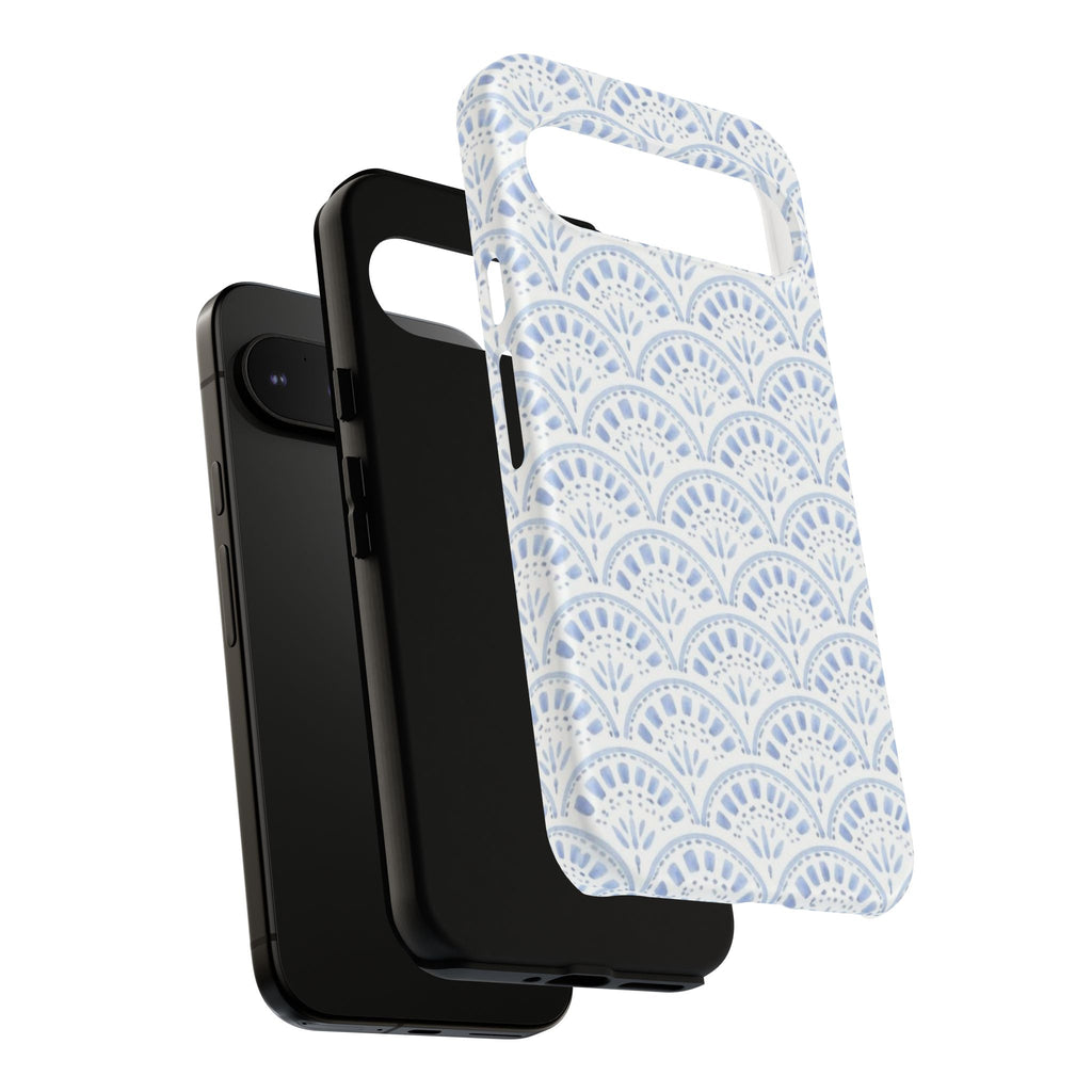 Blue Scallop Pattern Tough Phone Case