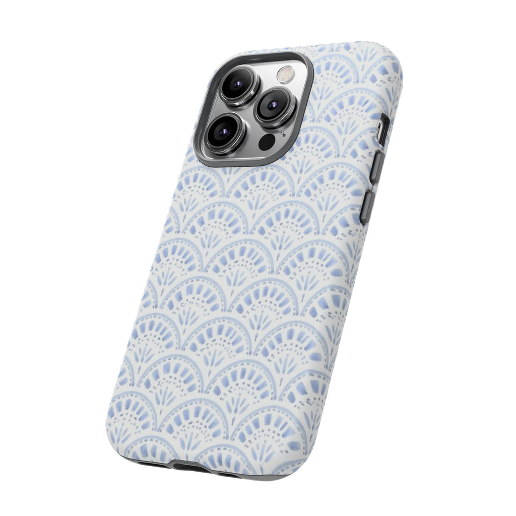 Blue Scallop Pattern Tough Phone Case